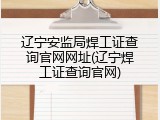 辽宁安监局焊工证查询官网网址(辽宁焊工证查询官网)