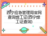 西宁应急管理局官网查询焊工证(西宁焊工证查询)