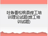 吐鲁番松桃县焊工培训理论试题(焊工培训试题)