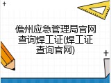 儋州应急管理局官网查询焊工证(焊工证查询官网)