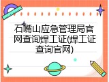 石嘴山应急管理局官网查询焊工证(焊工证查询官网)