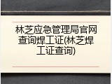 林芝应急管理局官网查询焊工证(林芝焊工证查询)