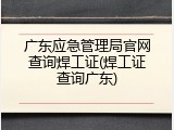 广东应急管理局官网查询焊工证(焊工证查询广东)