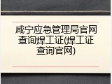 咸宁应急管理局官网查询焊工证(焊工证查询官网)