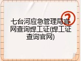 七台河应急管理局官网查询焊工证(焊工证查询官网)