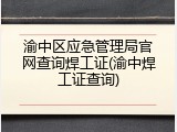 渝中区应急管理局官网查询焊工证(渝中焊工证查询)