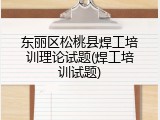 东丽区松桃县焊工培训理论试题(焊工培训试题)